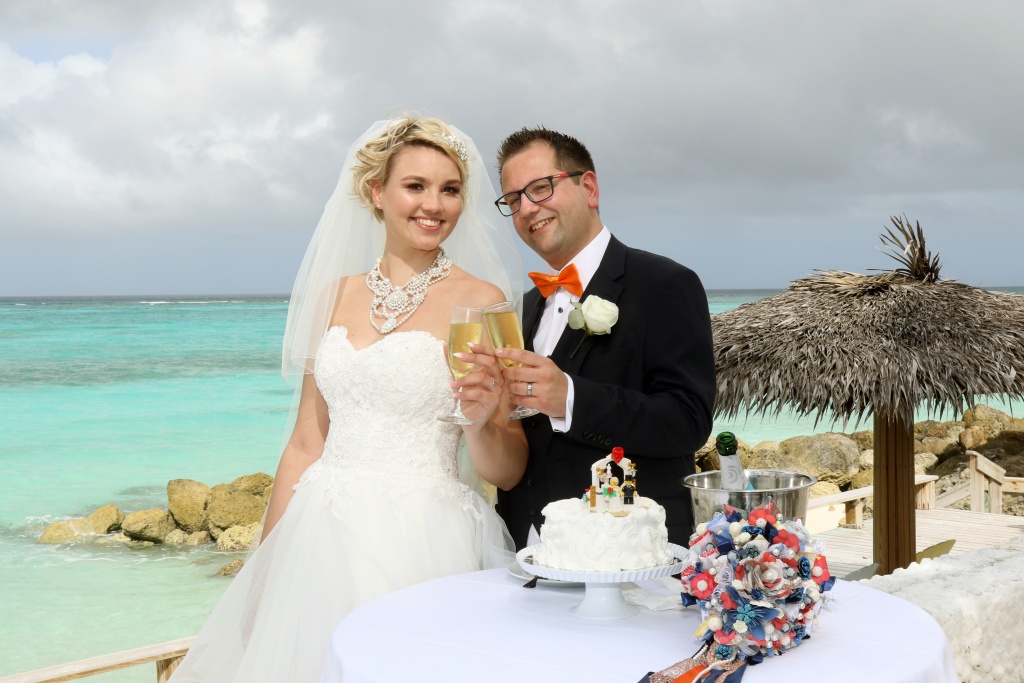 Beach wedding at Compass Point